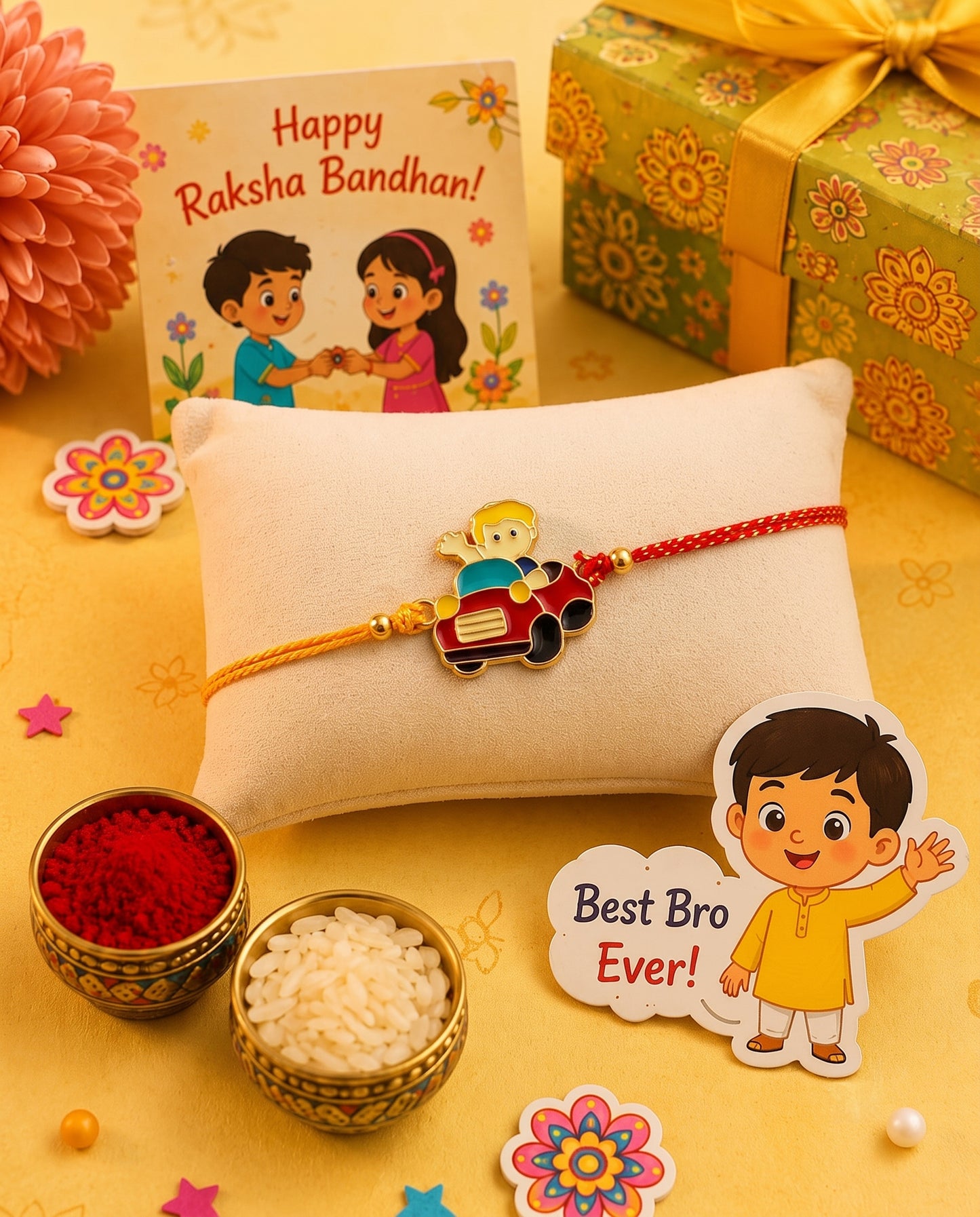Vroom Vroom Rakhi for Brother | Tilak Set Included