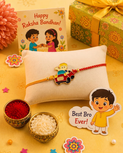 Vroom Vroom Rakhi for Brother | Tilak Set Included