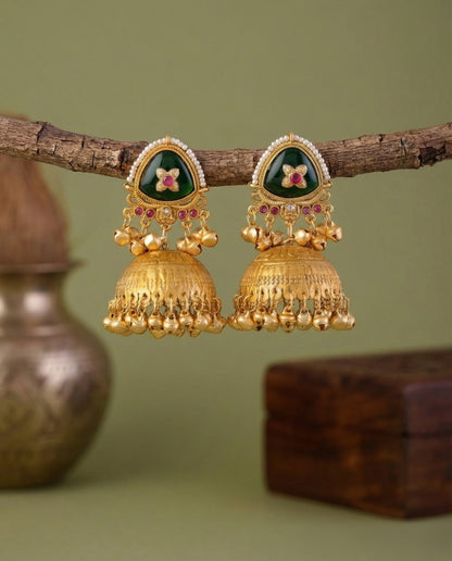 Naitik Premium Kashmiri Brass Lookalike Jhumka Earring