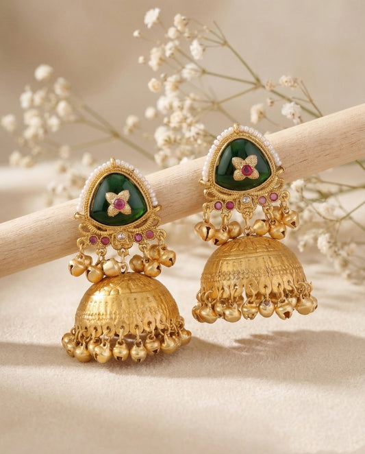 Naitik Premium Kashmiri Brass Lookalike Jhumka Earring