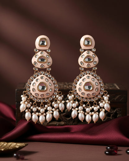 Ivory Tisya Meenakari Chandbali