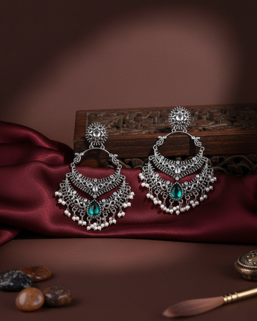 Green Vahini Boho Earring