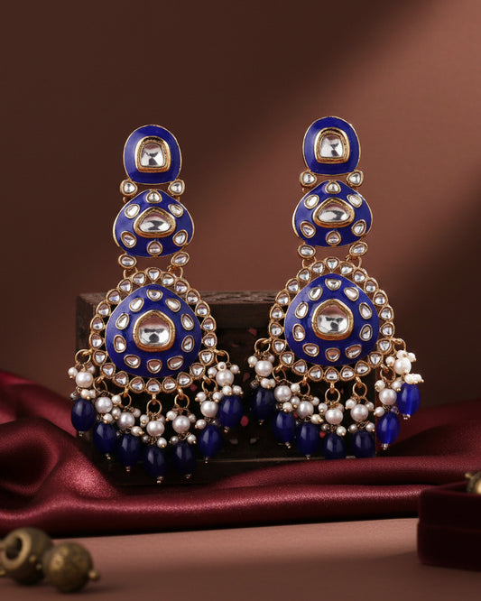 Blue Tisya Meenakari Chandbali