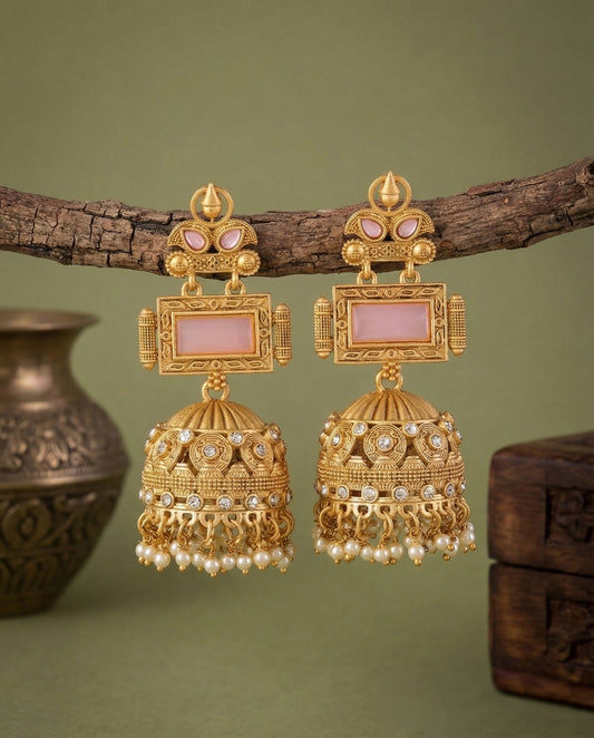 Blush Mrighosh Premium Kashmiri Brass Lookalike Jhumka Earring