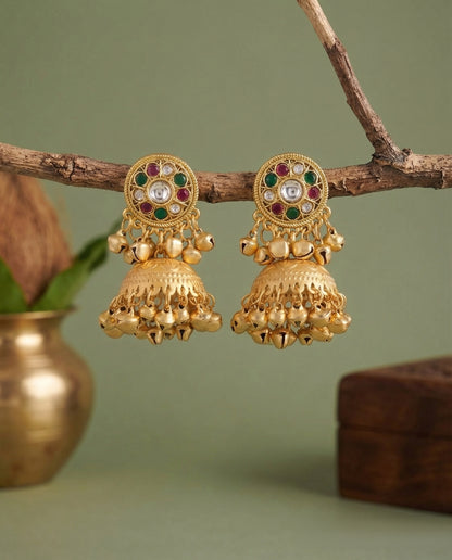 Ehan Premium Kashmiri Brass Lookalike Jhumka Earring