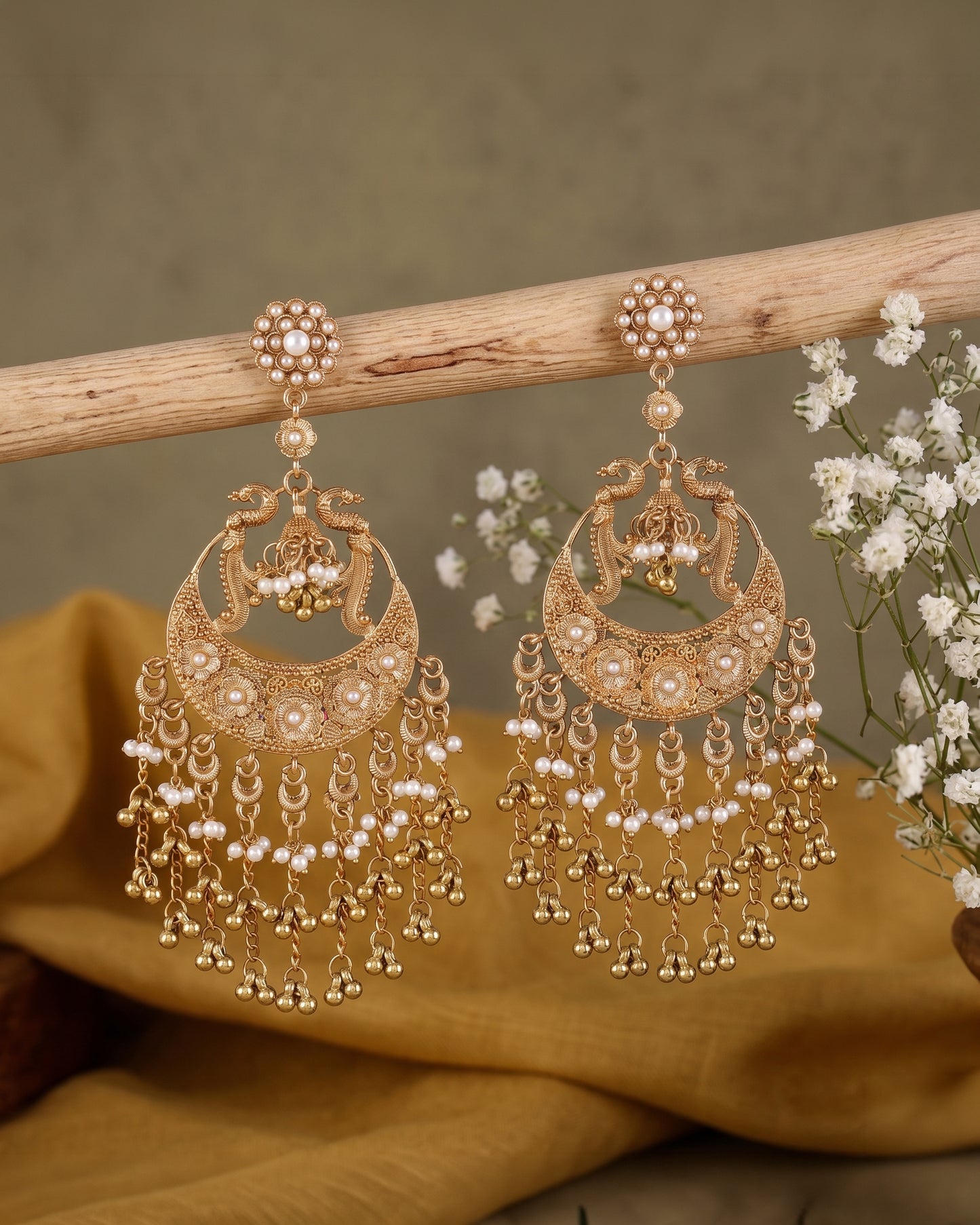 Ishrita Premium Bollywood Inspired Peacock Chandbali Earring