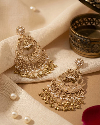 Ishrita Premium Bollywood Inspired Peacock Chandbali Earring