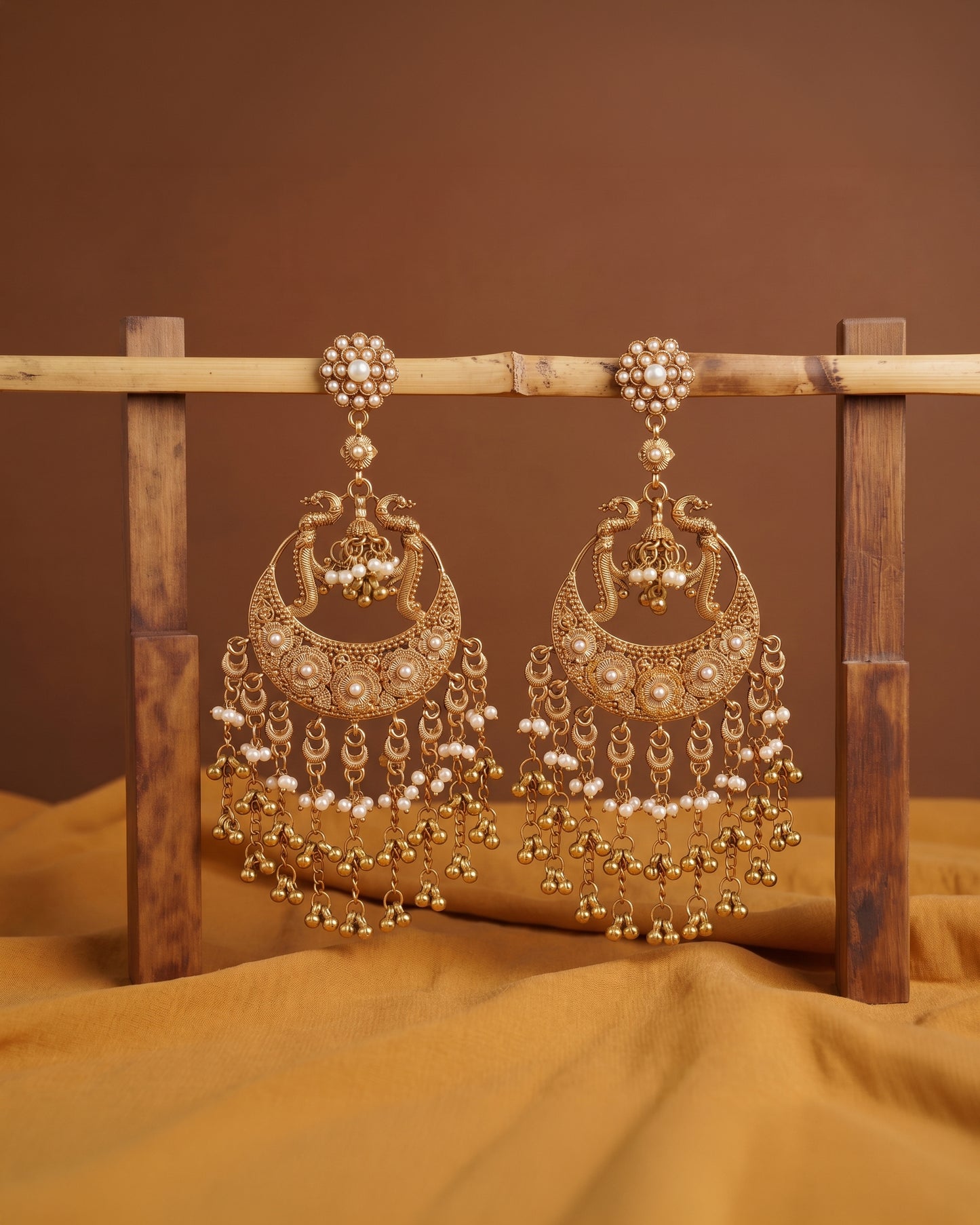 Ishrita Premium Bollywood Inspired Peacock Chandbali Earring