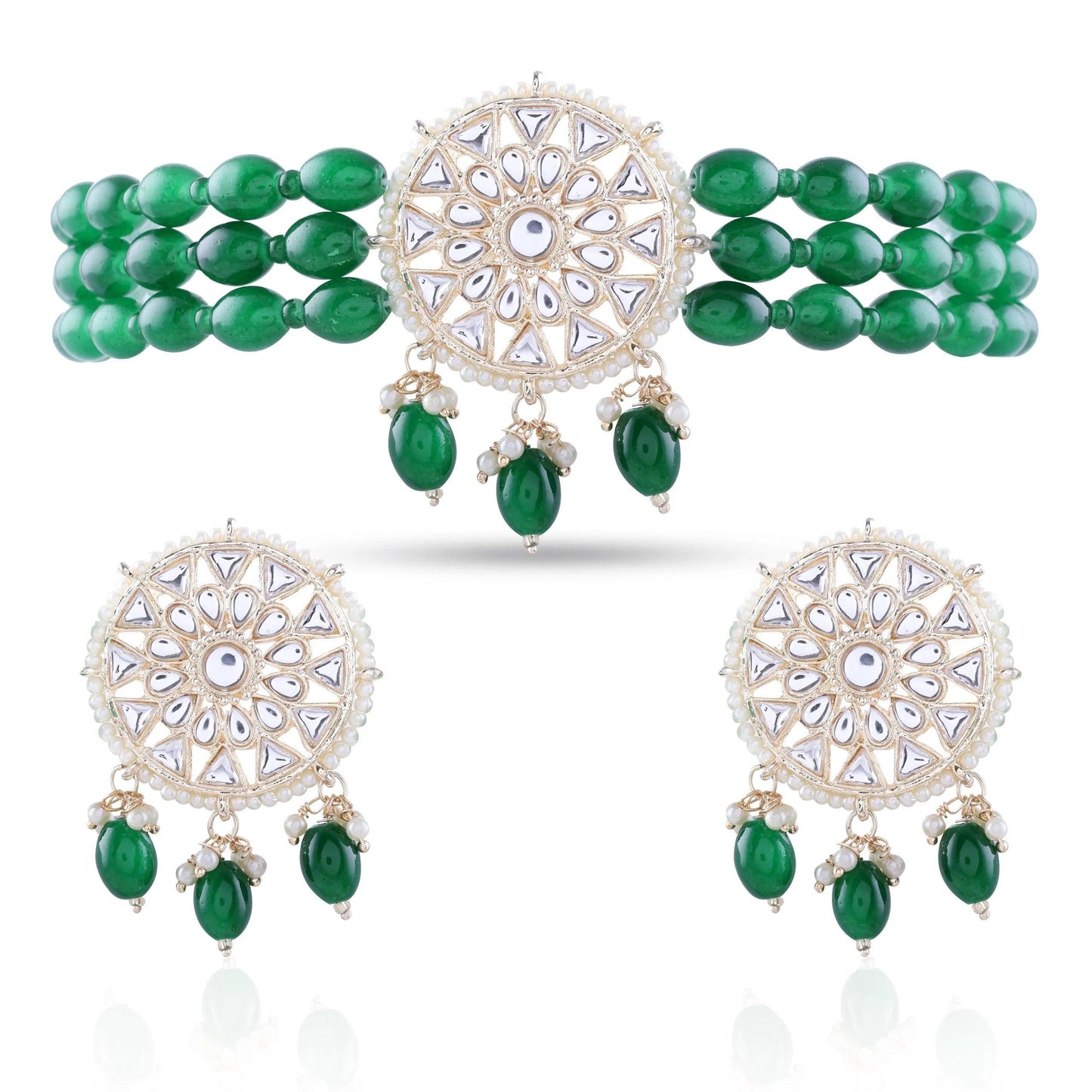 Dark Green Arshi Choker Set