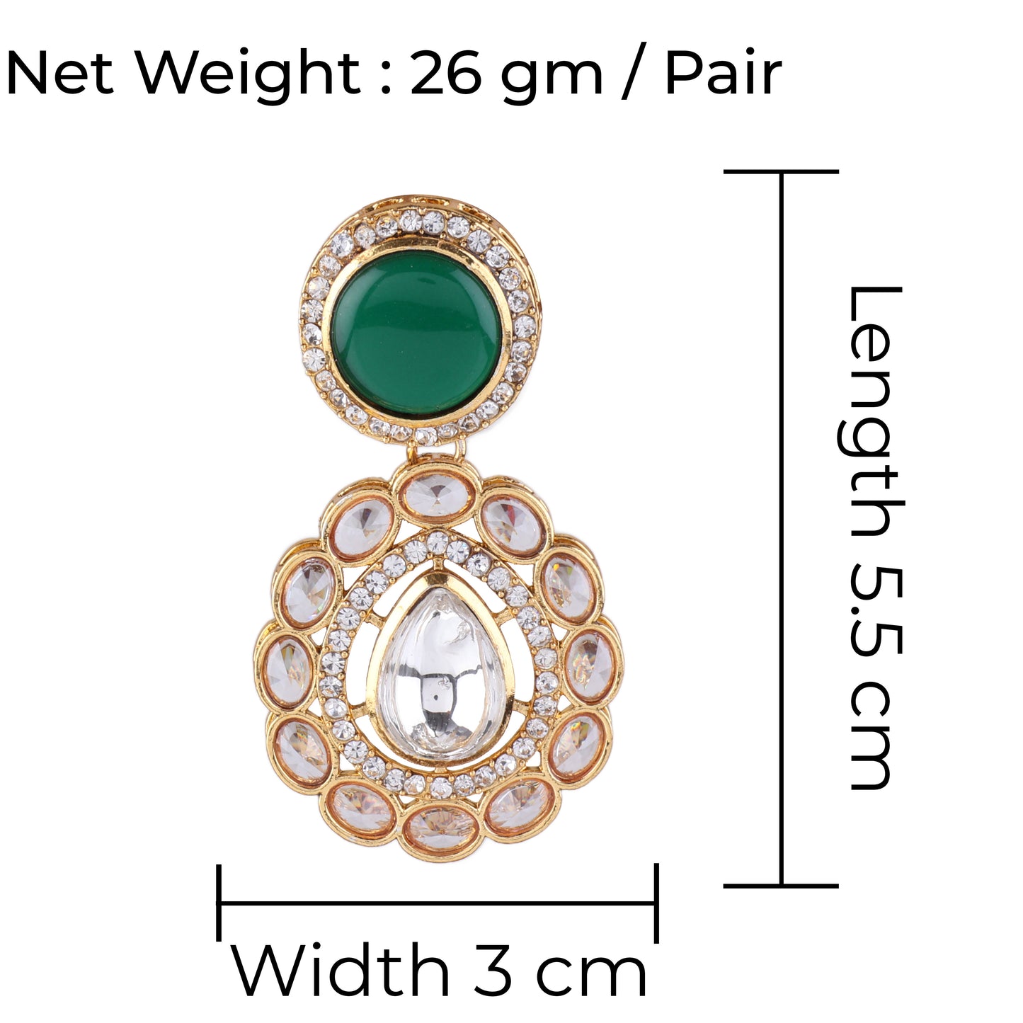 Green Oshini Designer Earring