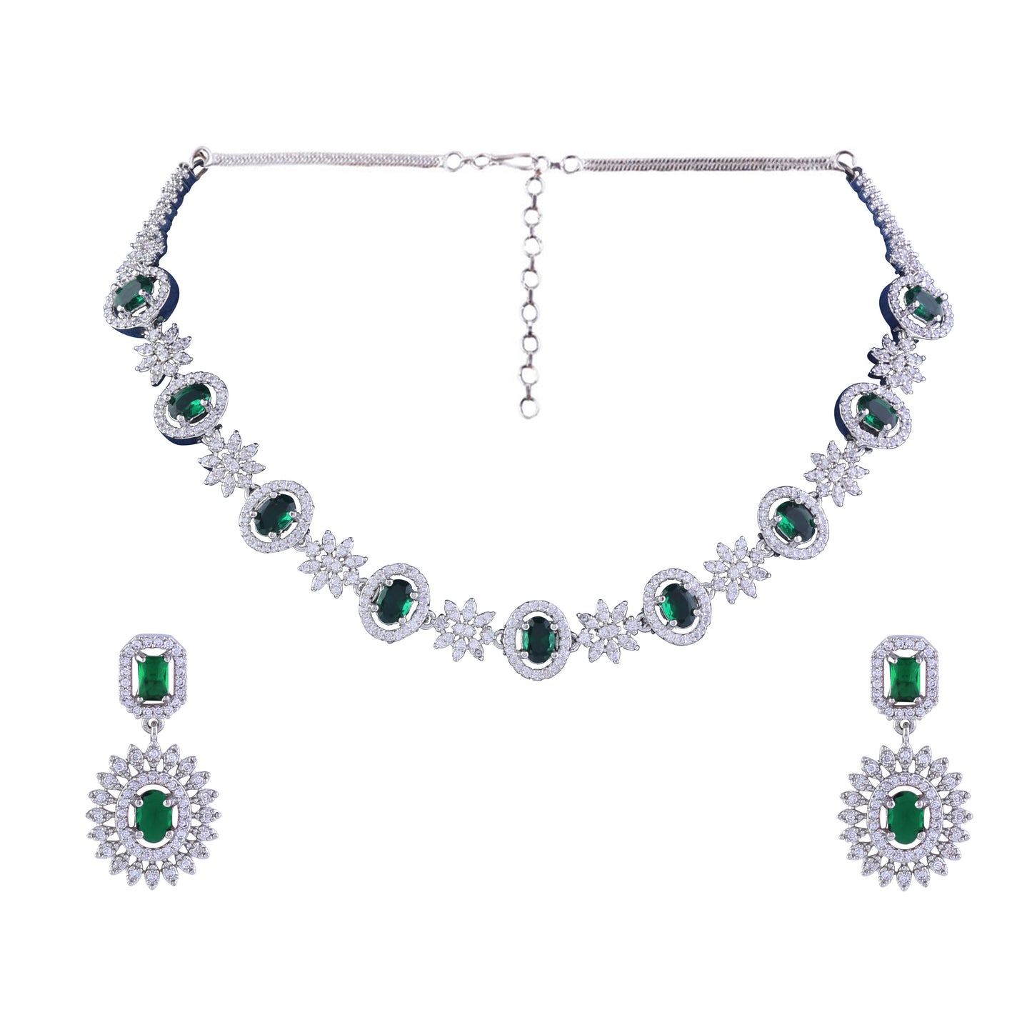 Emerald Ryan 2.0 American Diamond Necklace Set