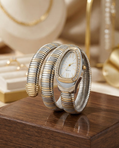 Serpenti Quartz Wrist Watch - Duo Tone White