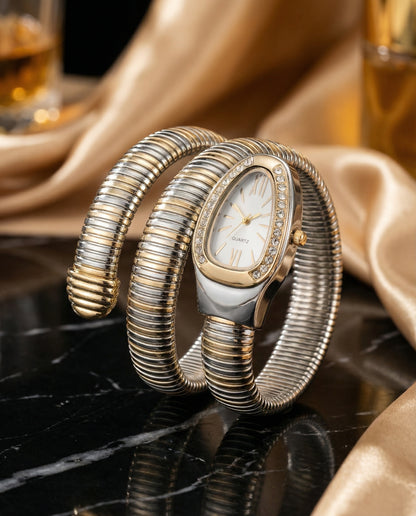 Serpenti Quartz Wrist Watch - Duo Tone White