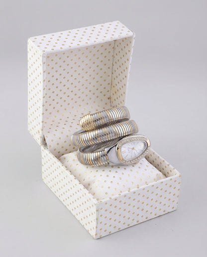 Serpenti Quartz Wrist Watch - Duo Tone White