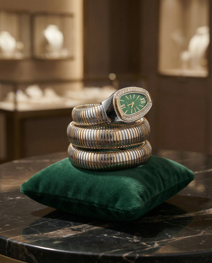 Serpenti Quartz Wrist Watch - Duo Tone Green