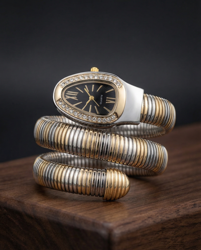 Serpenti Quartz Wrist Watch - Duo Tone Black