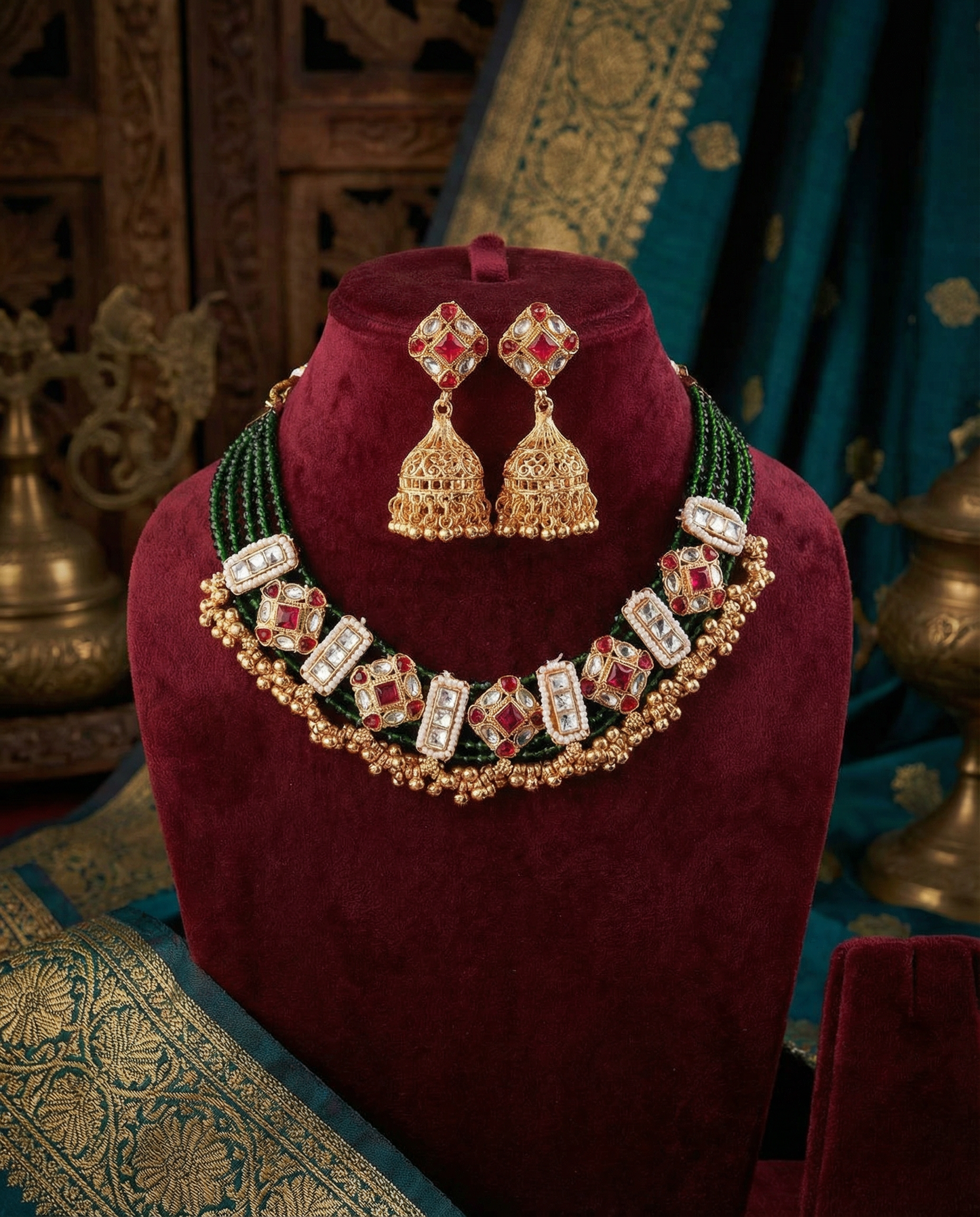 Navimaya Rajwada Necklace Set with Earring