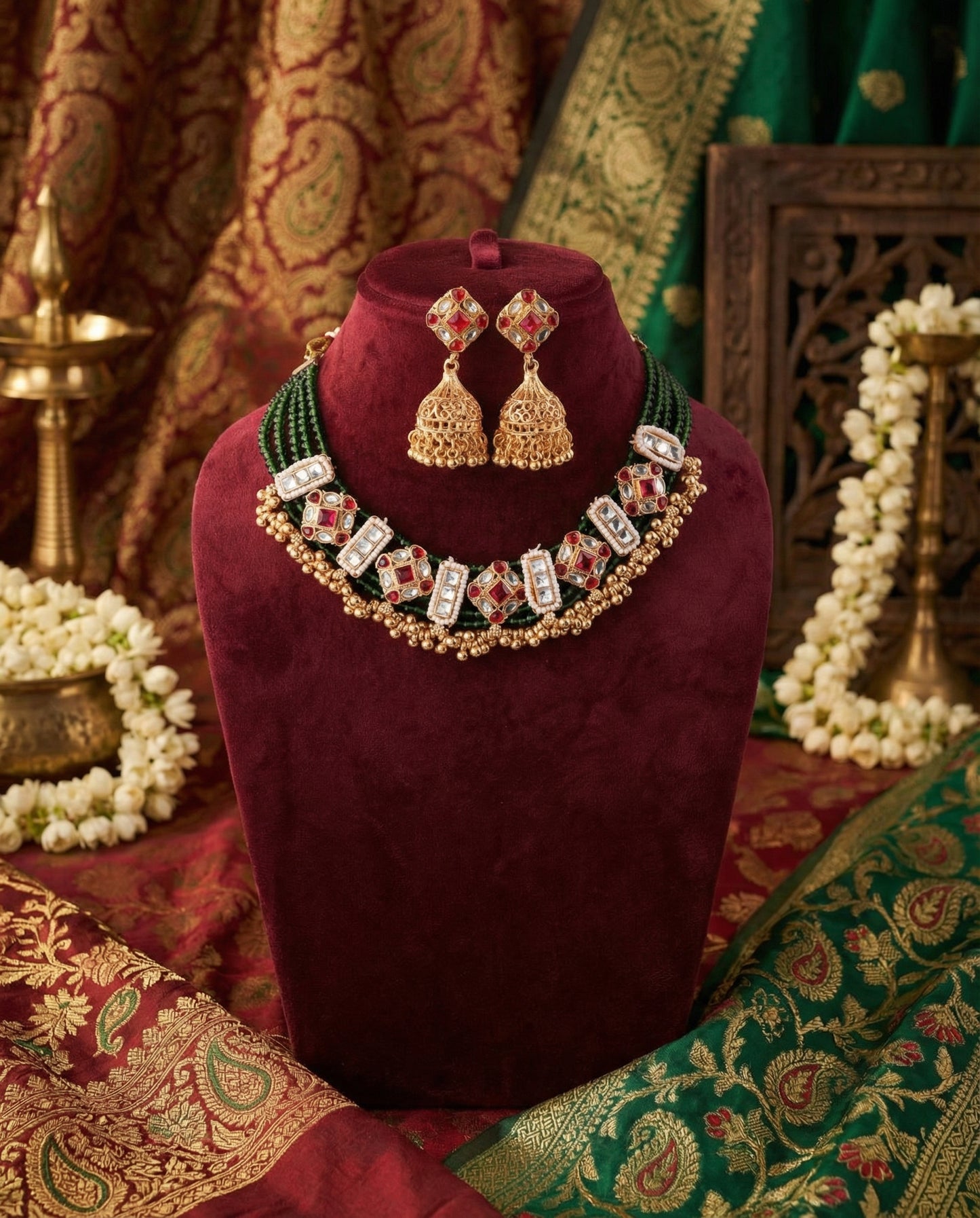 Navimaya Rajwada Necklace Set with Earring