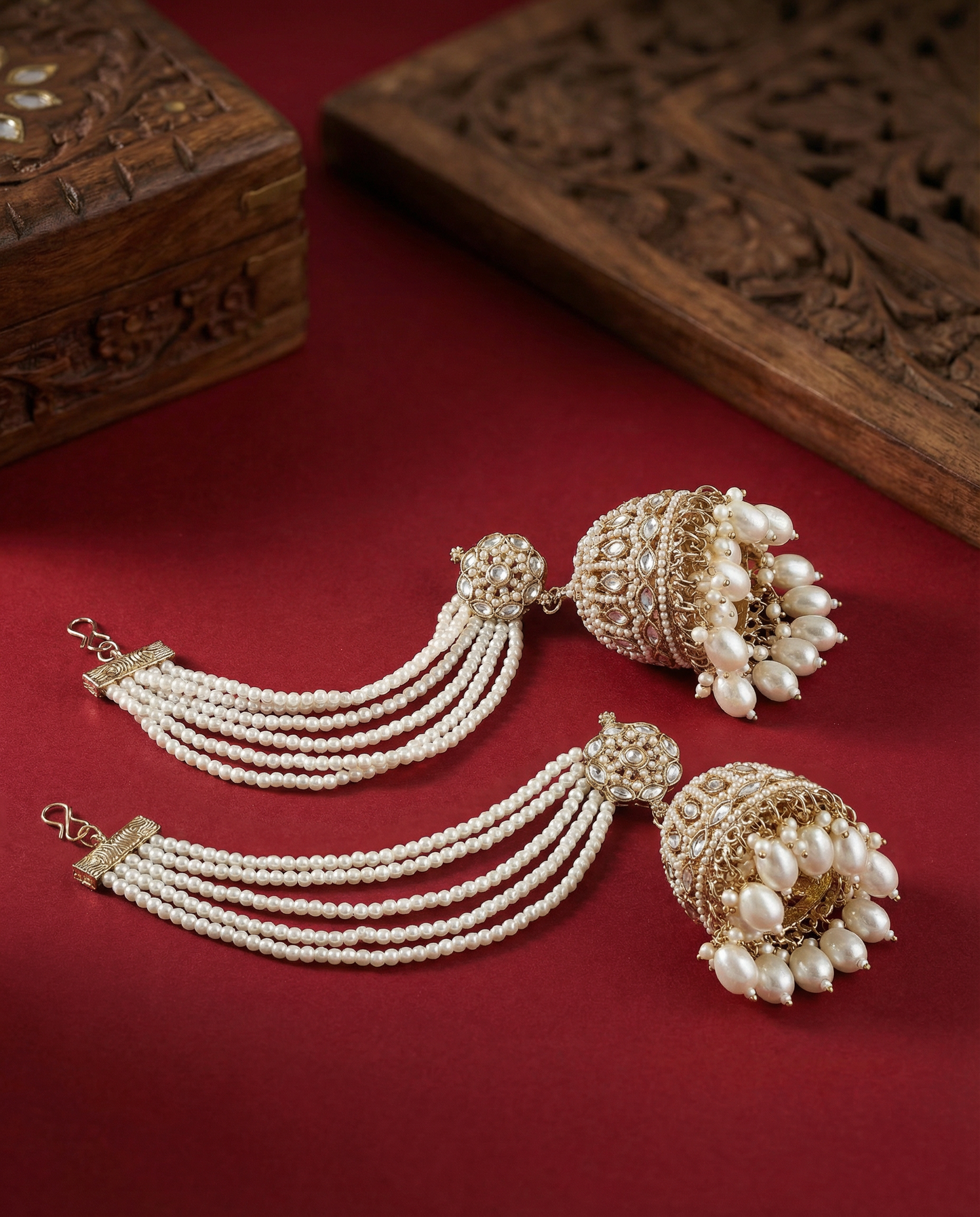 Navika Bahubali Earring with Kaan Chain