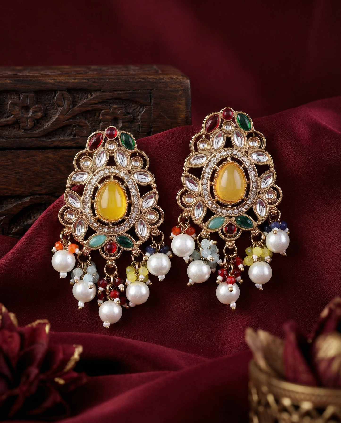 Multi Darsh Pearl Zircone Earring