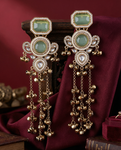 Olive Zavian Kashmiri Look Ghunghru Jhumka Earring