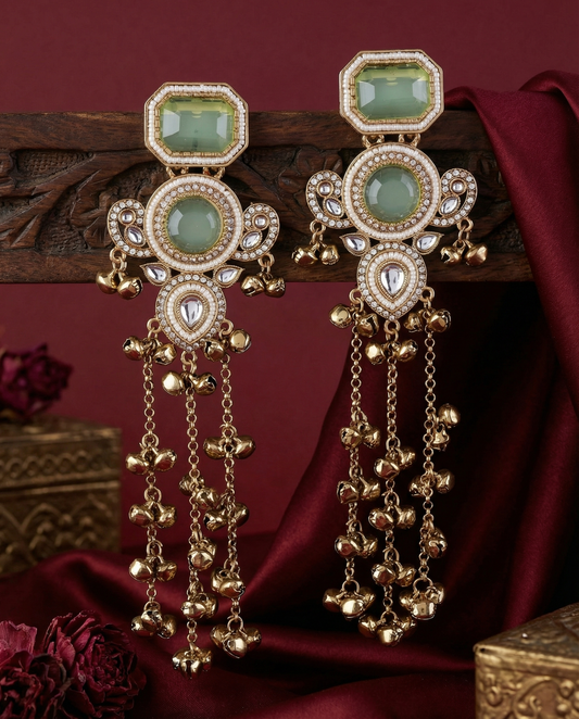Olive Zavian Kashmiri Look Ghunghru Jhumka Earring