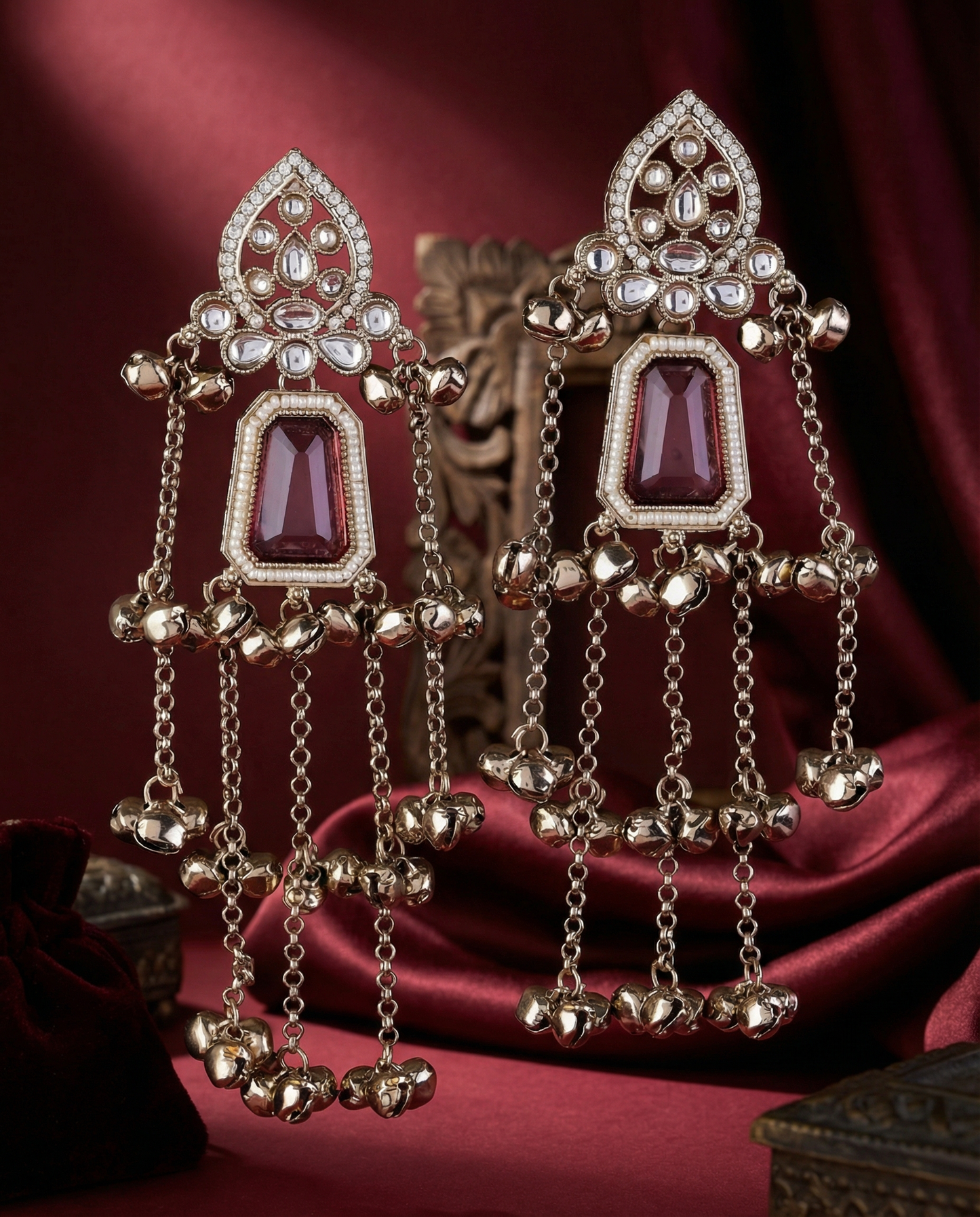 Onion Ekansh Kashmiri Look Ghunghru Jhumka Earring