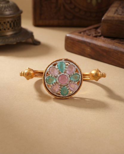 Pastel Umisha 2 Finger Brass Gold Statement Ring