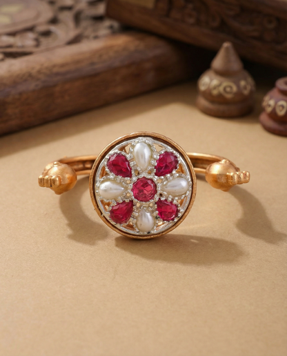 Silver Ruby 2.0 Umisha 2 Finger Brass Gold Statement Ring