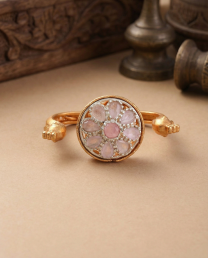 Blush Umisha 2 Finger Brass Gold Statement Ring