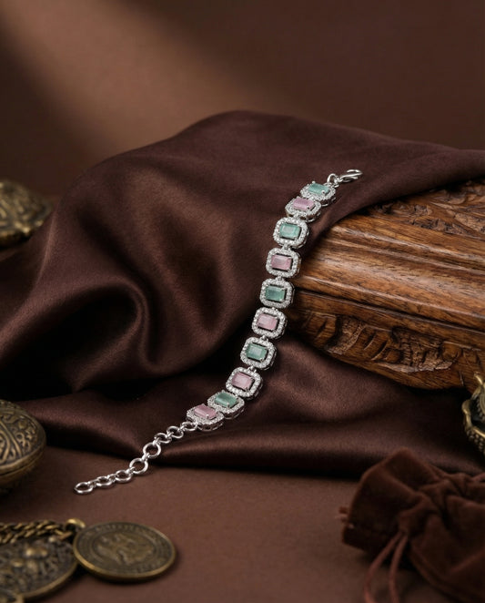 Pastel Spenza American Diamond Bracelet - Openable