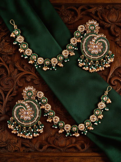 Green Avyukt Bahubali Chandbali with Sahara