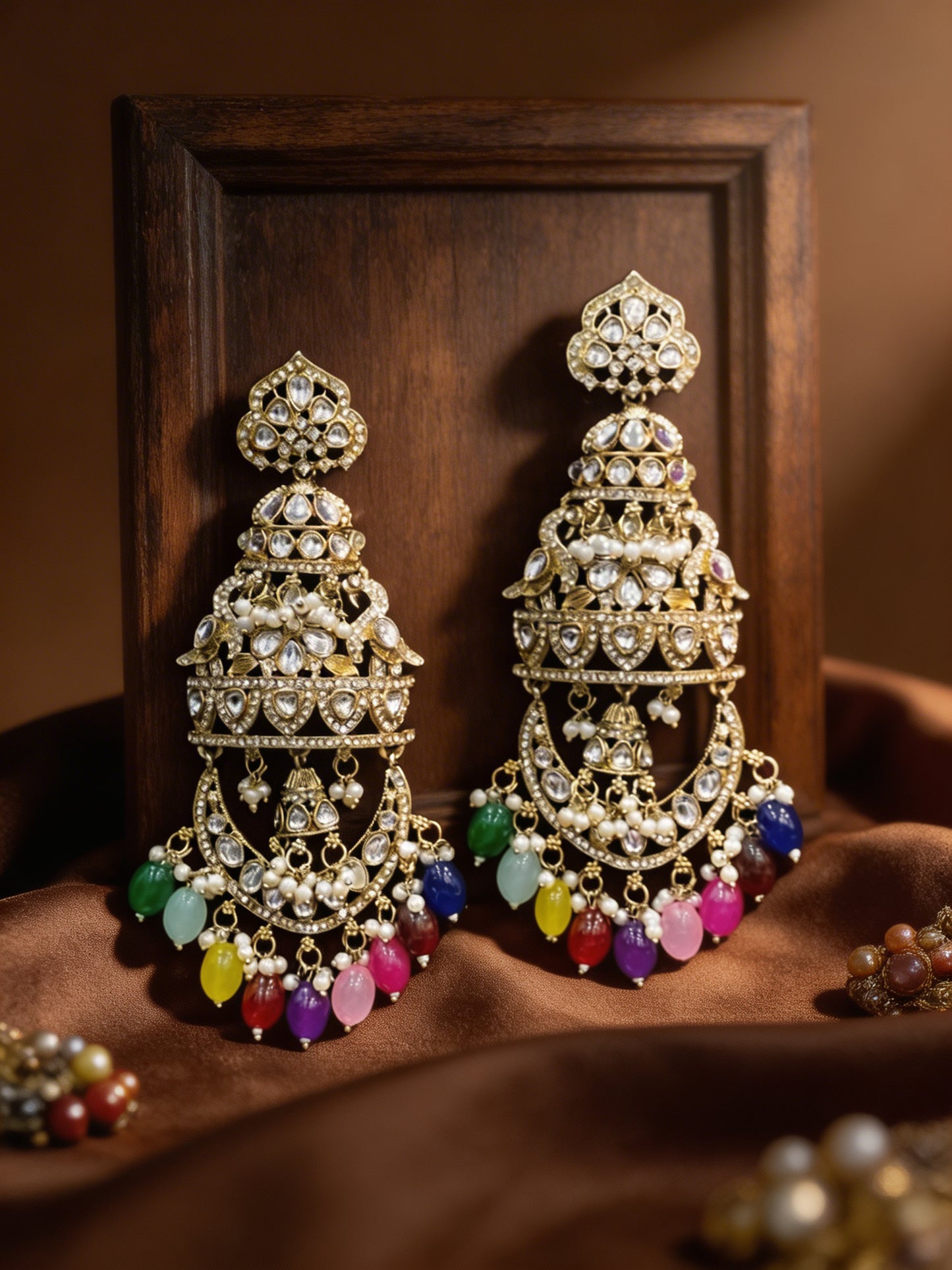 Multi Kavleen Premium Designer Statement Earring