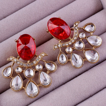 Red Masha Designer Stud Earring