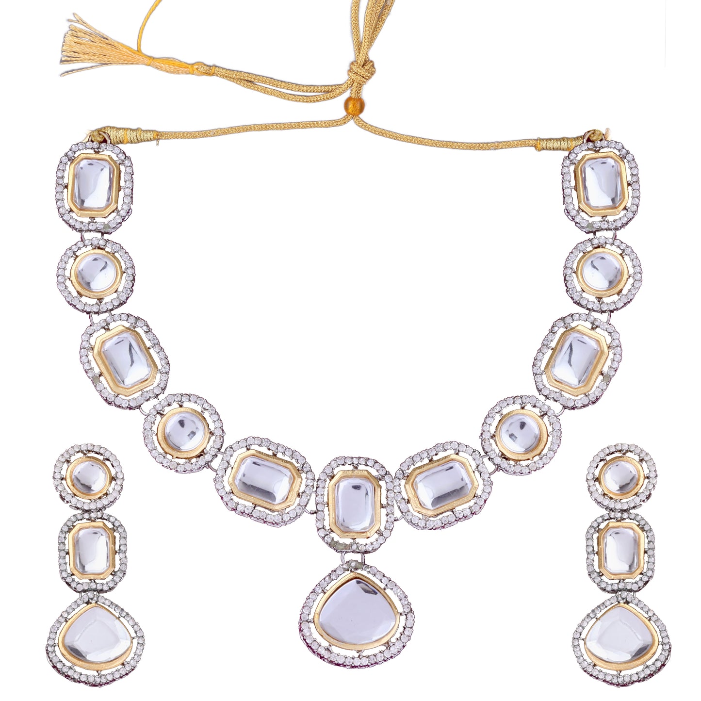 Marwa Polki Dupe Necklace Set with Earring