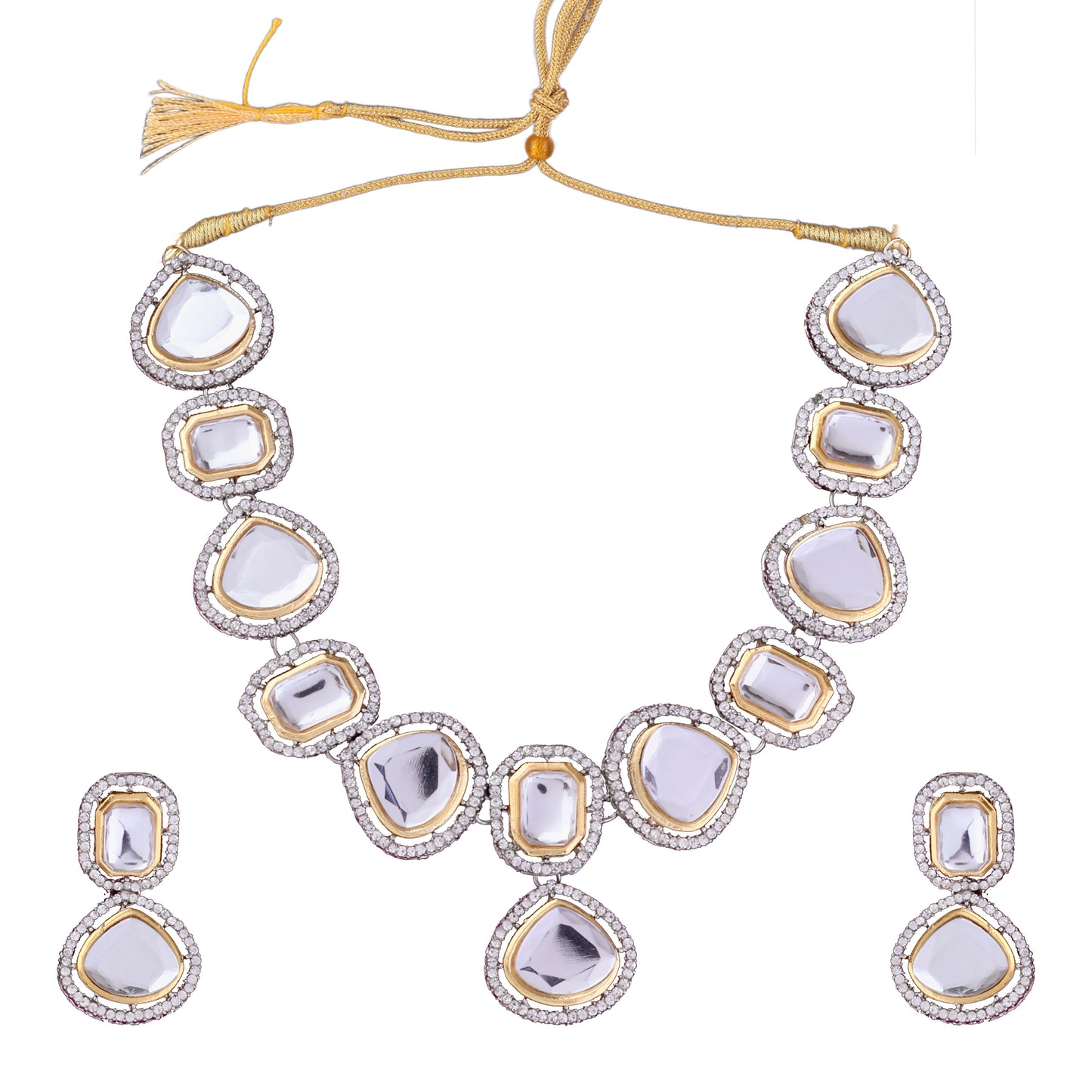 Salma Polki Dupe Necklace Set with Earring