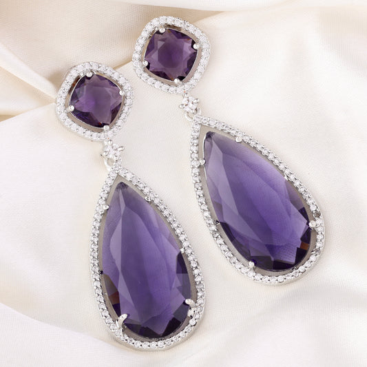 Purple Ezra American Diamond Earring