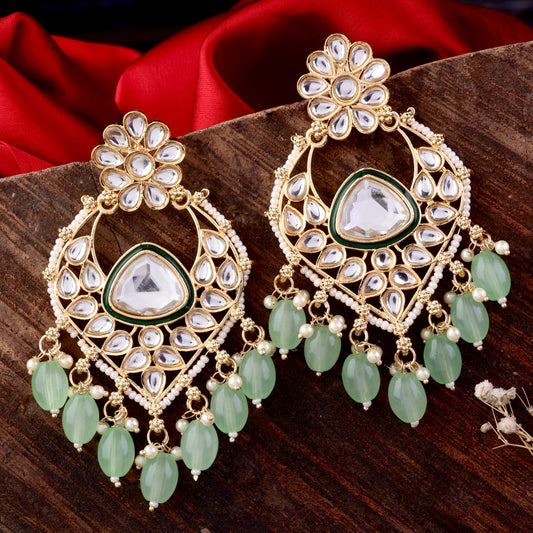 Mint Amani Chandbali Kundan Earring