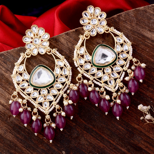 Plum Amani Chandbali Kundan Earring