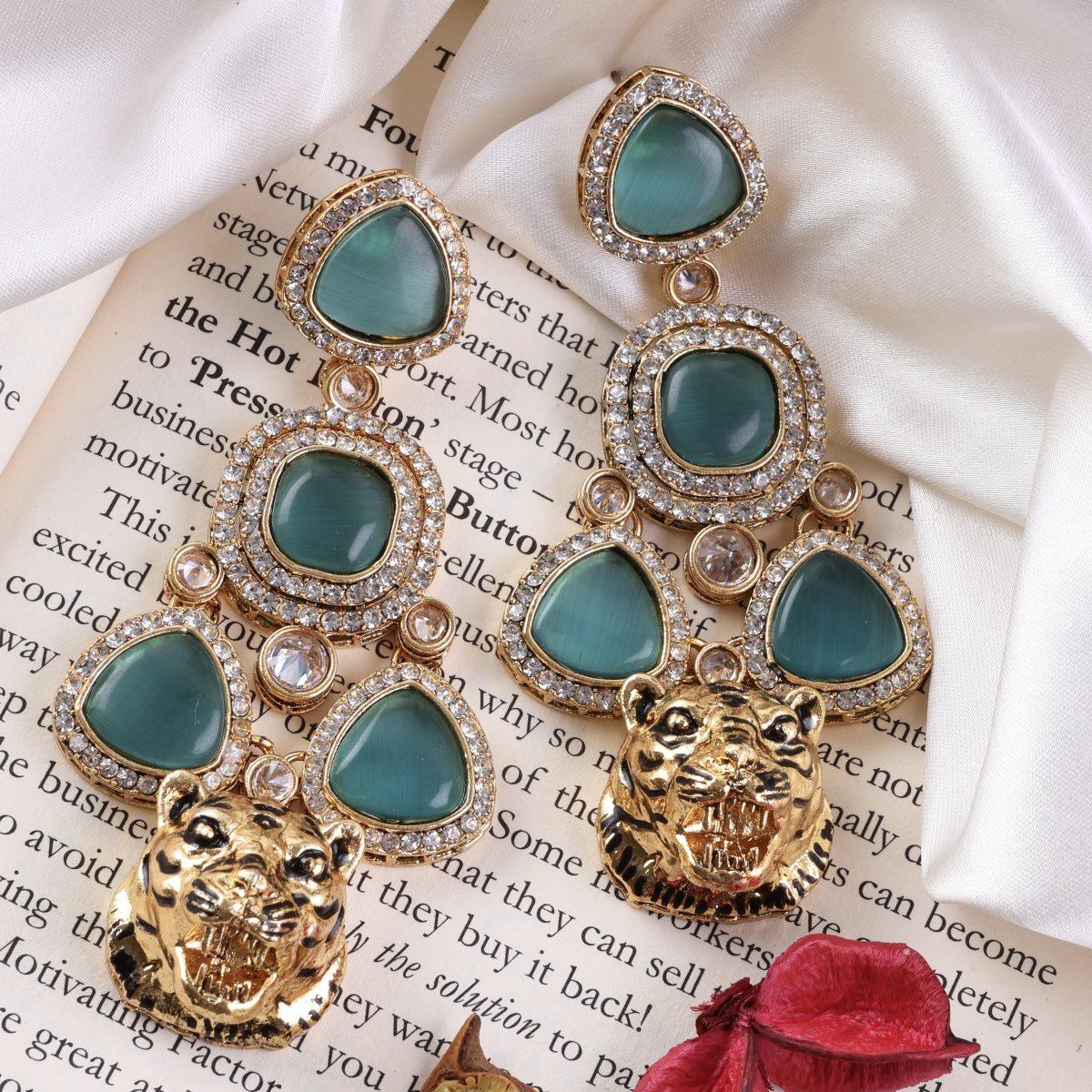 Sage Green Vanya Designer Earring