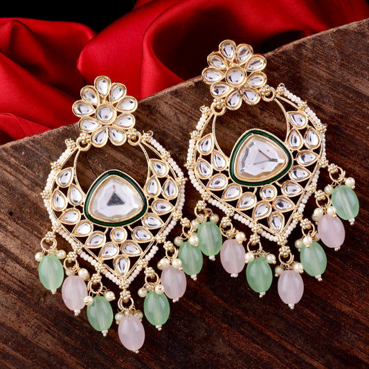 Pastel Amani Chandbali Kundan Earring