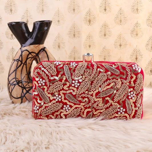 Pink Omisha Embroidered Clutch
