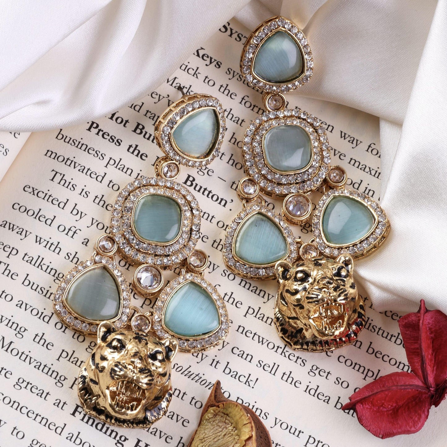 Mint Green Vanya Designer Earring