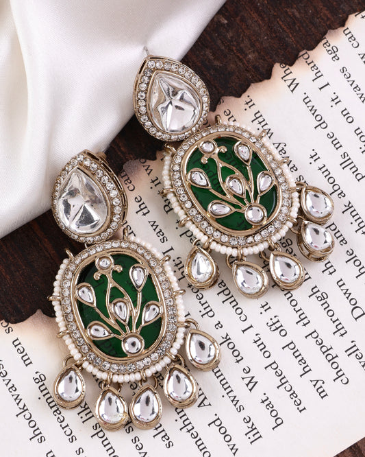 Green Avya Designer Earring