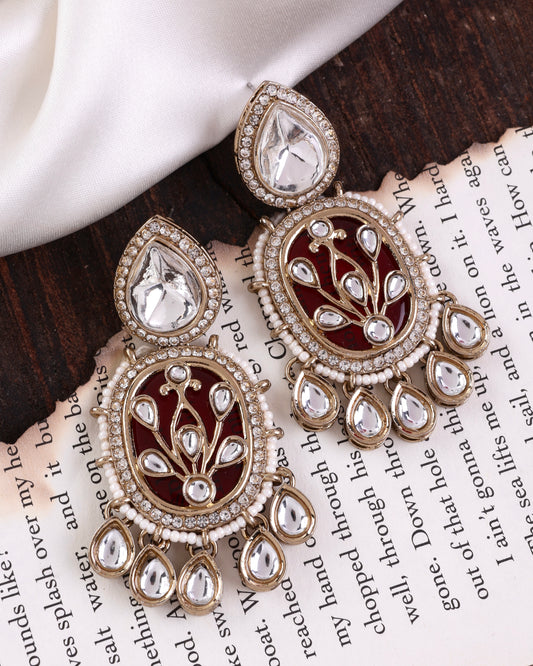 Red Avya Designer Earring
