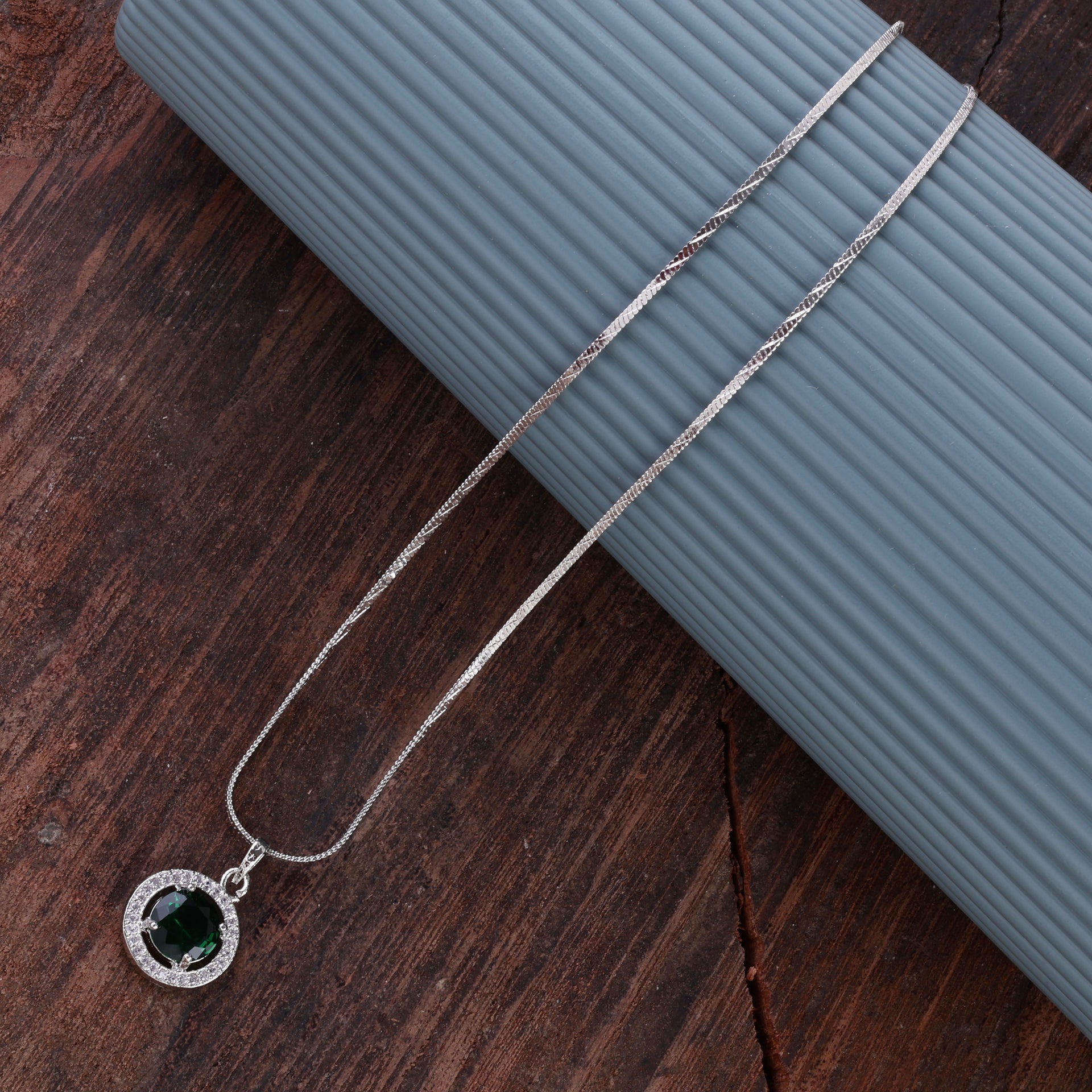 Emerald Jack American Diamond Pendant with Chain