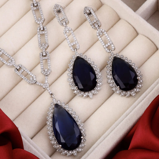 Blue Noah American Diamond Necklace Set