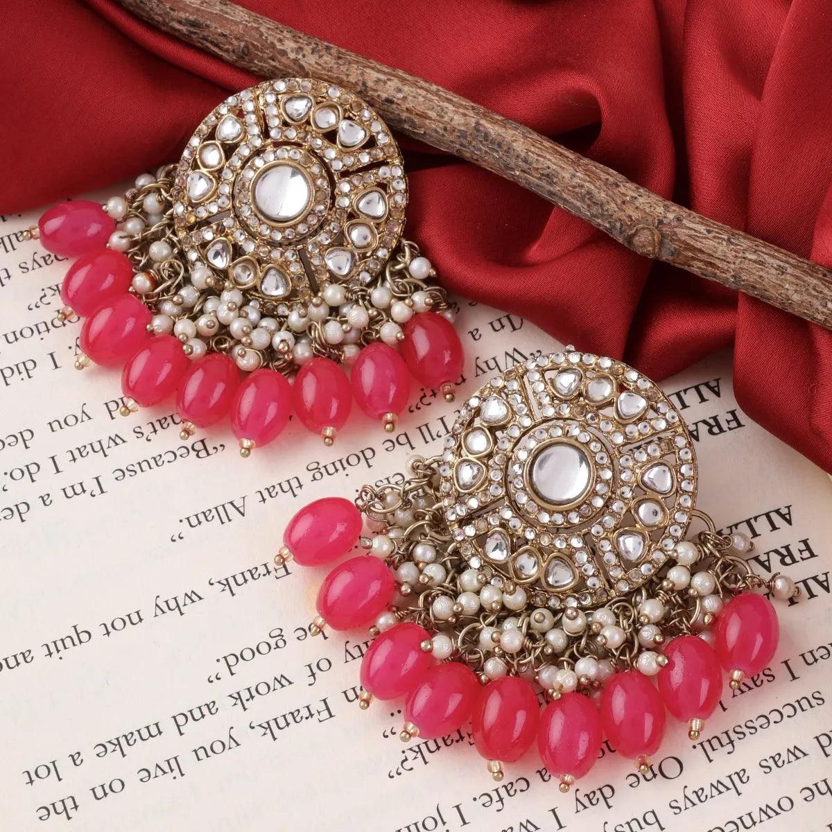 Dark Pink Malti Earring