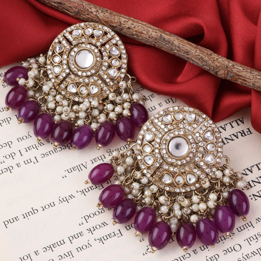 Purple Malti Earring