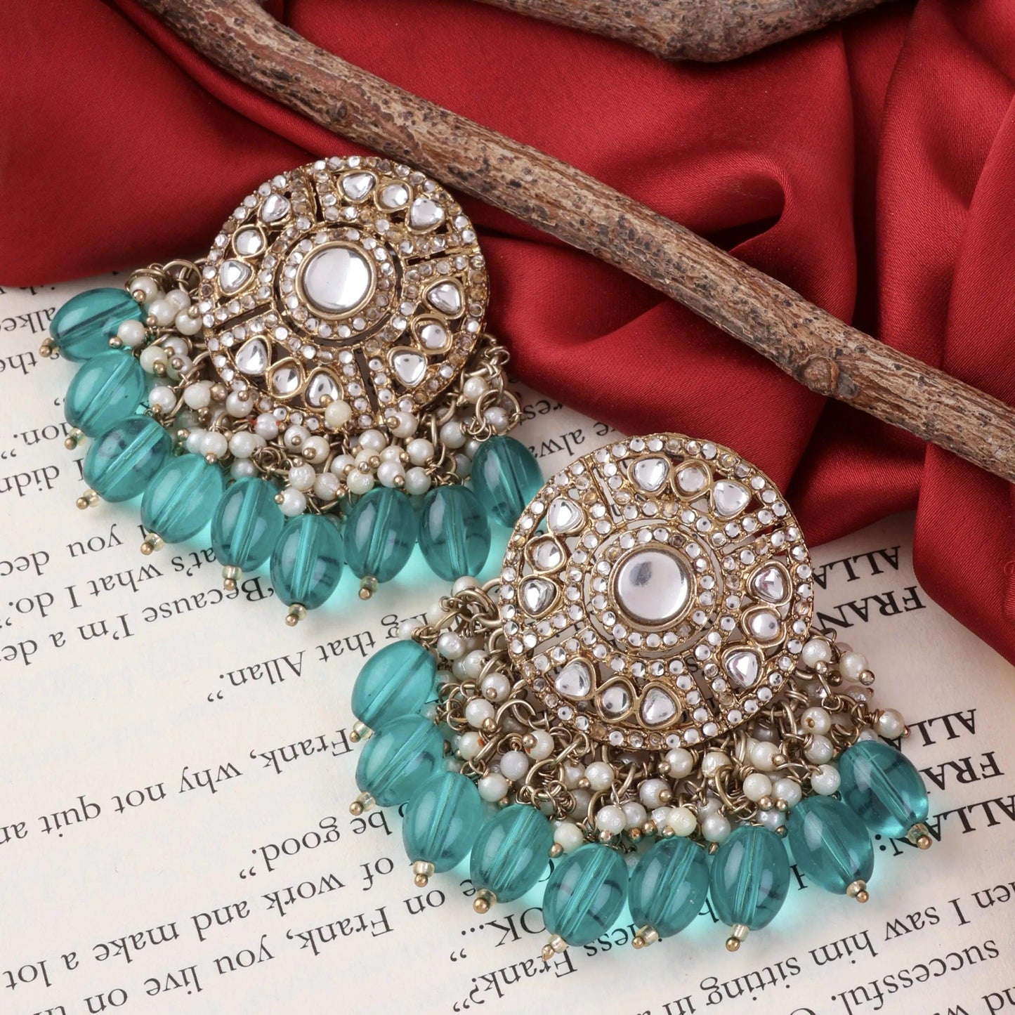 Teal Green Malti Earring